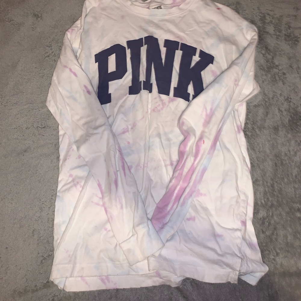 PINK tie dye long sleeve shirt